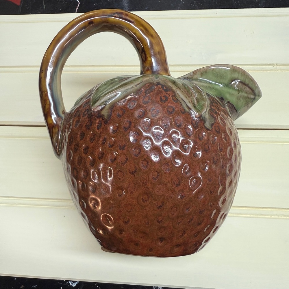 Strawberry-Shaped Ceramic Pitcher